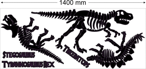 Dinosaurs Skeletons Wall Art Sticker Kit Decal Graphic Boy's Bedroom