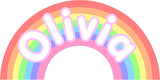 Personalised Pastel Rainbow wall sticker