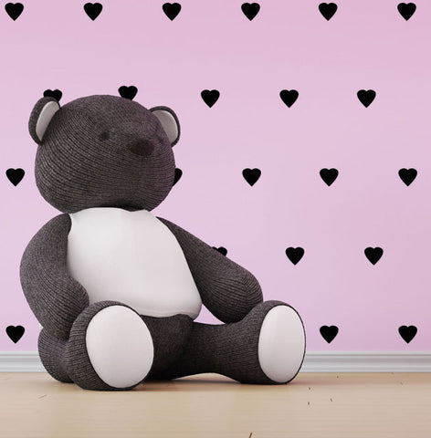 Hearts wall stickers kit - all colours and two size options