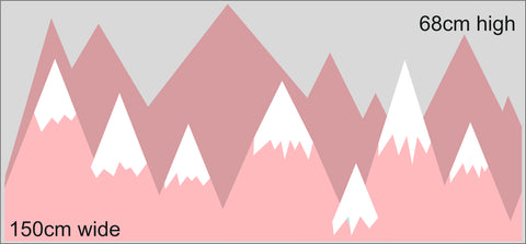 Scandinavian Nordic Nursery Mountains Wall Stickers Art Decal Pink