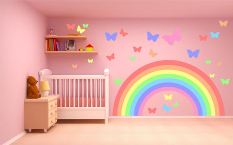 Pastel Rainbow Butterflies wall sticker