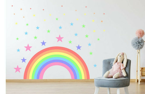 Pastel Rainbow Stars wall sticker