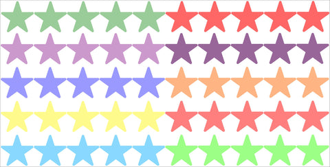 Pastel Rainbow Stars wall stickers