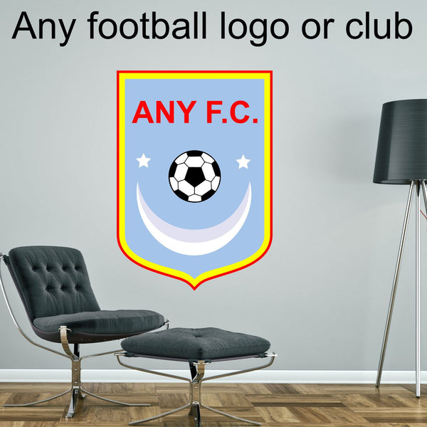 Any Football Club Badge Wall Sticker Bedroom Art Decal Mural