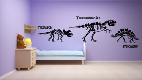 Dinosaurs Skeletons Wall Art Sticker Kit Decal Graphic Boy's Bedroom