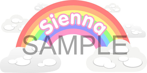 Personalised Pastel Rainbow Clouds wall sticker