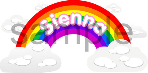 Personalised Rainbow Clouds wall sticker