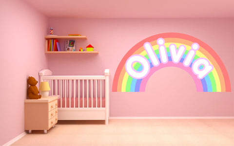Personalised Pastel Rainbow wall sticker