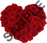 Red Rose Heart Rustic Wall Sticker Art