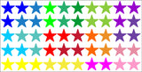 Rainbow multicolour stars wall stickers