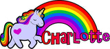Rainbow Unicorn Personalised Wall Sticker