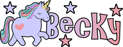 Unicorn Pastel Rainbow Personalised Wall Sticker