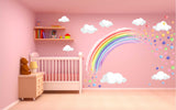 PASTEL WATERCOLOUR rainbow & spots wall stickers decal
