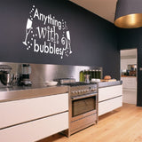Anything with Bubbles, cocktail, champagne or prosecco lover kitchen decal wall art sticker