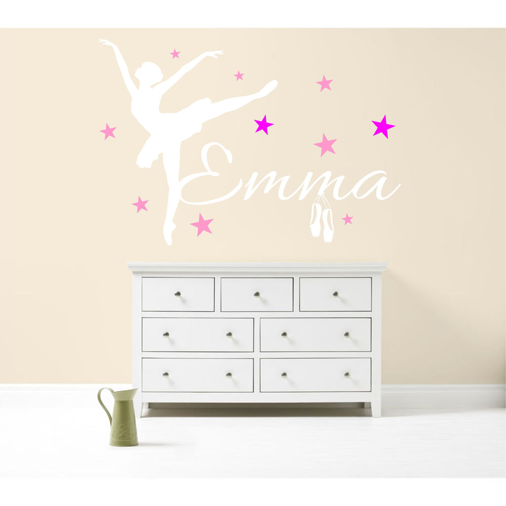 PERSONALISED BALLERINA BALLET WALL STICKER DECAL GIRL'S BEDROOM – Kapow ...
