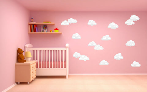 Clouds wall stickers kit - two size options