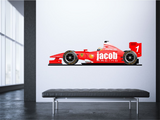 Racing Car F1 Personalised Wall Sticker Decal