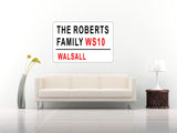Personalised Family name London Street Sign wall sticker