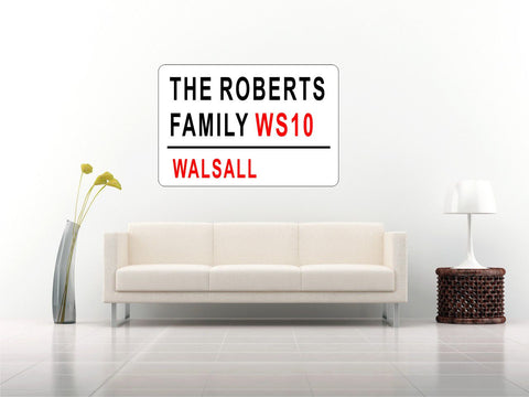 Personalised Family name London Street Sign wall sticker