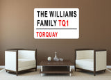 Personalised Family name London Street Sign wall sticker
