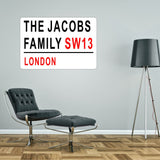 Personalised Family name London Street Sign wall sticker