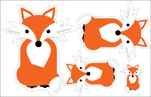 Fox Family Wall Sticker Pack Decal Graphic Animal Love Pet