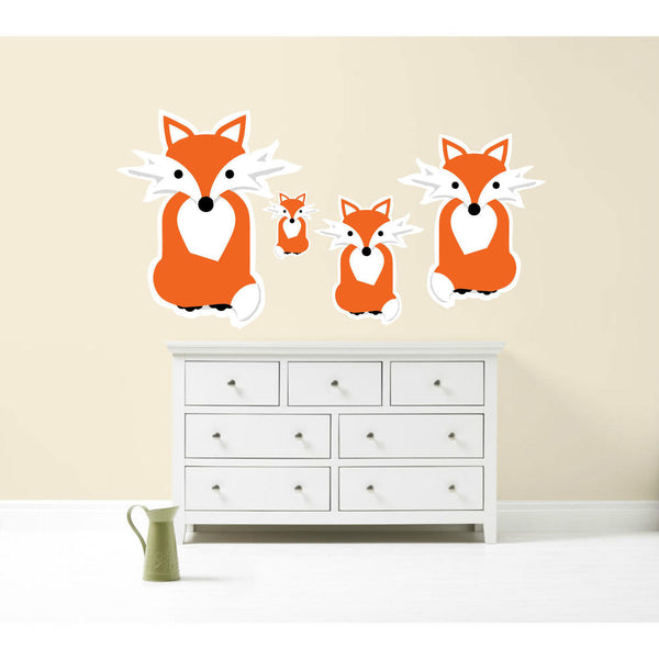 Fox Family Wall Sticker Pack Decal Graphic Animal Love Pet