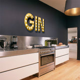 GIN ILLUMINATED LIGHT UP EFFECT LETTERS WALL STICKERS DECAL alcohol lover