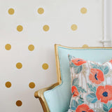 Gold confetti polka dots spots wall stickers kit nursery