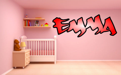 Graffiti style girls name - personalised with colour fade, Wall Art Sticker