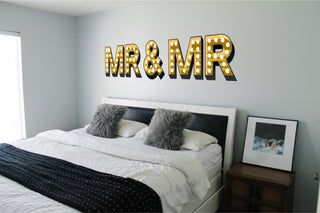 Light up store letters for bedroom