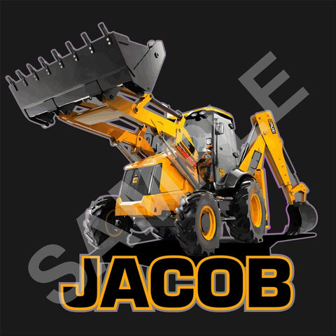 Digger wall sticker decal personalised