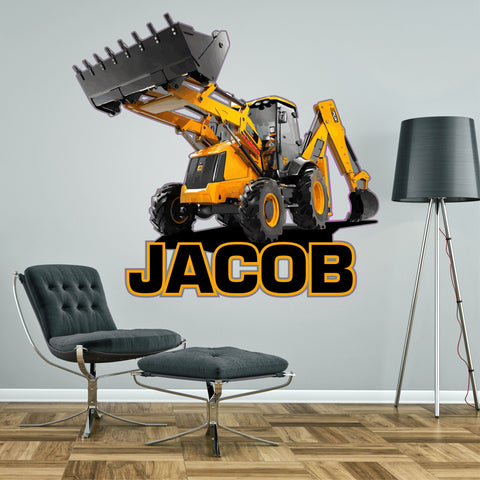 Digger wall sticker decal personalised