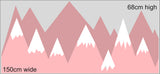Scandinavian Nordic Nursery Mountains Wall Stickers Art Decal Pink
