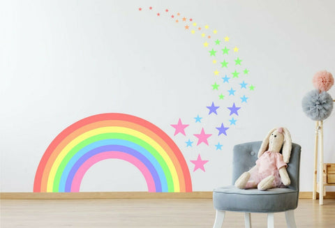 Pastel Rainbow Stars wall sticker