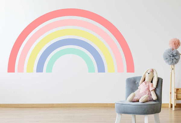 Rainbow wall sticker gender neutral boho Scandinavian