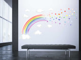 PASTEL WATERCOLOUR rainbow & hearts wall stickers decal