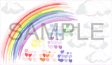 PASTEL WATERCOLOUR rainbow & hearts wall stickers decal