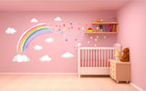 PASTEL WATERCOLOUR rainbow & stars wall stickers decal