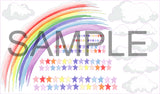 PASTEL WATERCOLOUR rainbow & stars wall stickers decal