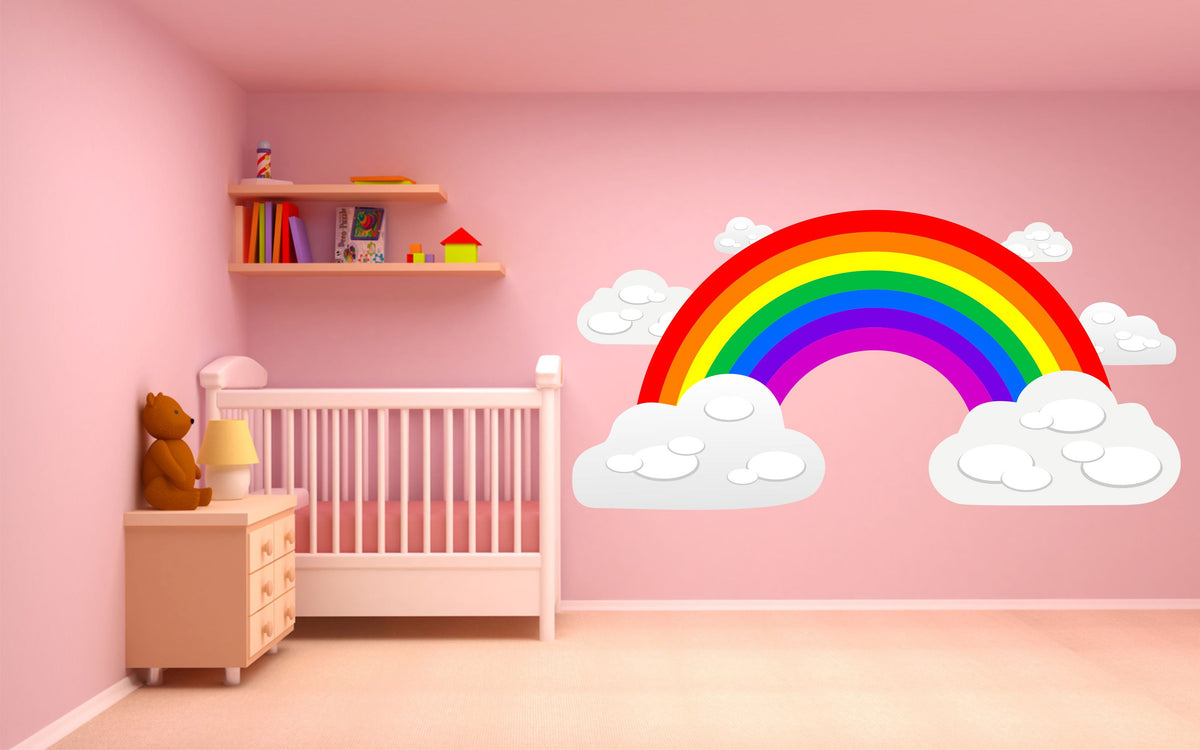 Rainbow and Clouds wall sticker – Kapow Boom