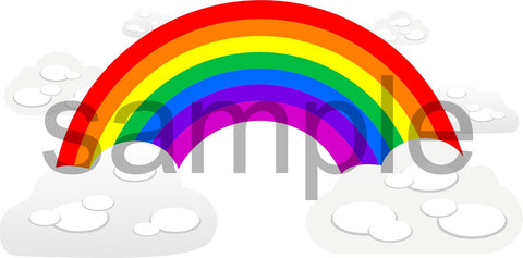 Rainbow and Clouds wall sticker