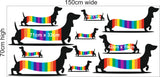 DACHSHUND RAINBOW wall stickers decal nursery art sausage dog