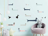 DACHSHUND wall stickers decal nursery art sausage dog