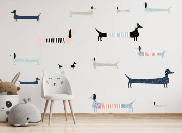 DACHSHUND wall stickers decal nursery art sausage dog