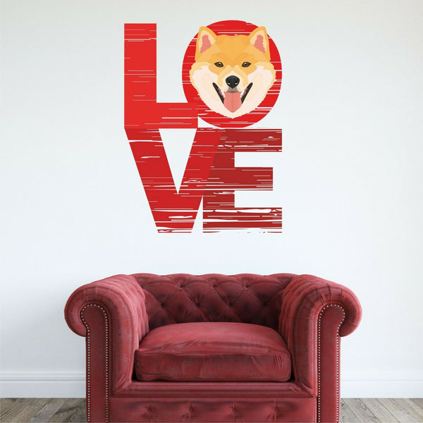 Japanese Shiba Inu LOVE vinyl wall sticker decal 4 sizes
