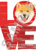 Japanese Shiba Inu LOVE vinyl wall sticker decal 4 sizes