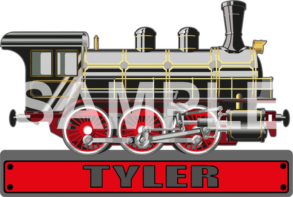TRAIN ENGINE PERSONALISED wall sticker – Kapow Boom