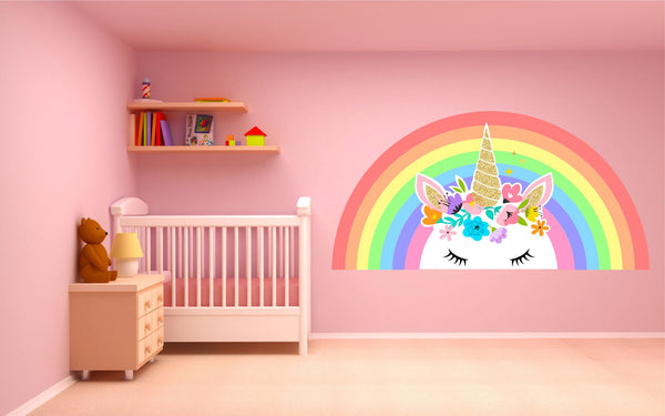 Pastel Rainbow Unicorn wall sticker