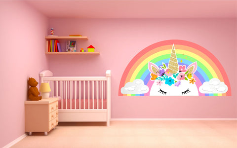 Pastel Rainbow Unicorn Clouds wall sticker